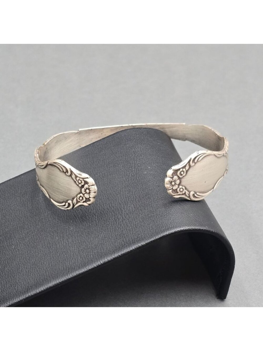 Vintage Sarah Coventry Spoon Bracelet Ornate Silver Tone Cuff Statement Piece